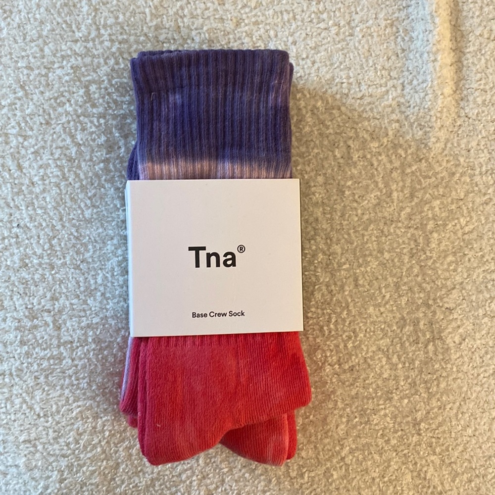 New Pink and purple tie dye crew socks